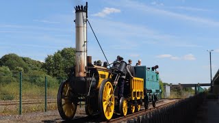 STEPHENSONS ROCKET REPLICA IN STEAM AT LOCOMOTION  THE NATIONAL RAILWAY MUSEUM SHILDON 29072024 [upl. by Nosbig]