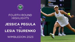 Jessica Pegula vs Lesia Tsurenko  Fourth Round Highlights  Wimbledon 2023 [upl. by Fernand]