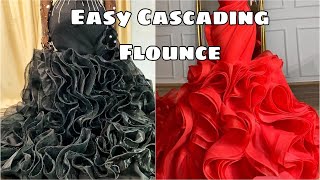 DIY EASY CASCADING FLOUNCE RUFFLES DRESS TUTORIAL  STEP BY STEP TUTORIAL [upl. by Aroon]