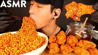 ASMR BLACK BEAN FIRE NOODLES amp BBQ CHICKEN MUKBANG No Talking EATING SOUNDS  Zach Choi ASMR [upl. by Ttihw228]