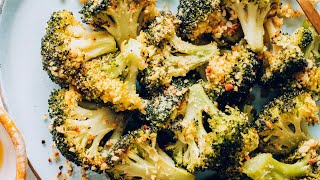 Perfect Roasted Broccoli with Vegan Parmesan  Minimalist Baker Recipes [upl. by Falda]