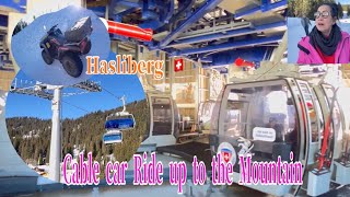 Cable car ride up 🚠 to the Mountain  Hasliberg Switzerland fypシcablecar switzerland snow [upl. by Gillette]