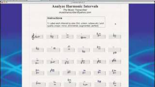 The Music Transcriber Analyze Harmonic Intervals software tutorial [upl. by Jotham790]