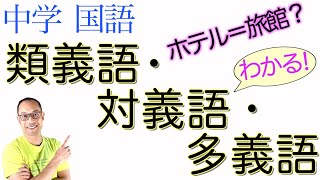 類義語・対義語・多義語【中学国語】教科書の解説 [upl. by Aisyat887]