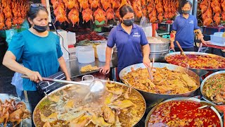 Best Cambodian Street Food  Grilled Duck Beef Offal Stew Hot Frying Pan With Vegetables amp More [upl. by Anifled]