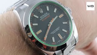 Rolex Milgauss 116400GV Green Crystal Luxury Watch Review [upl. by Os]