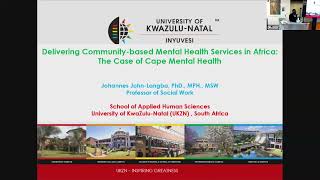 Johannes JohnLangba  Delivering Communitybased Mental Health Services in Africa [upl. by Nhar]