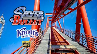 2022 Silver Bullet Roller Coaster Front Row On Ride 4K POV Knotts Berry Farm [upl. by Canfield]