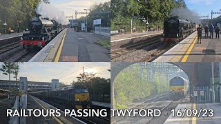 45596 Bahamas 34046 Braunton 5760357605 6700567007 passing Twyford  160923 [upl. by Tnaryb]