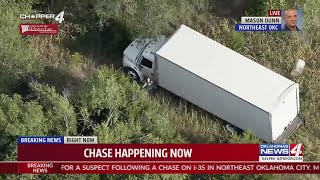 Police chase ends with one arrested small grass fire in NE OKC [upl. by Kettie]