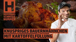 Schnelles Knuspriges Bauernhähnchen mit Kartoffelfüllung Rezept von Steffen Henssler [upl. by Sharp]