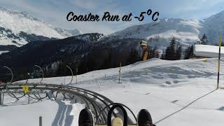 Winter Mountain Coaster Switzerland  4K 60fps Video [upl. by Leonora]