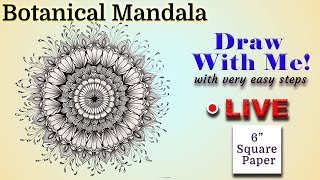 How to draw a Botanical Mandala with easy steps  Draw Along  MandalaNPA 059 [upl. by Lajes578]