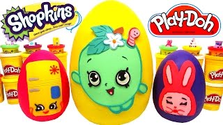 3 Huevos Sorpresas Gigantes de Shopkins en Español de Plastilina Play Doh [upl. by Ail]