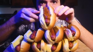 ASMR Hot Dog Topping Mukbang Party Chili Cheese 김치  More  Nomnomsammieboy [upl. by Farlie]