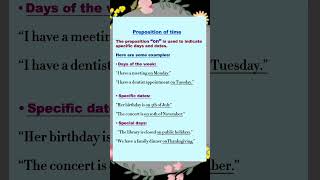 Preposition of TimeON english shortvideolearnenglish [upl. by Lemmy]