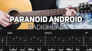 Radiohead  Paranoid Android Guitar lesson with TAB [upl. by Larrisa]