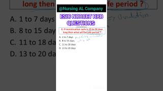 esicnorcetdsssb rrb nursing IMP PYQ shorts for nursing exams [upl. by Htebaras]