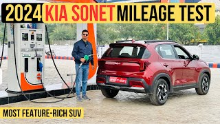 2024 Kia Sonet Facelift Mileage Test  Most Detailed Review [upl. by Lodi935]