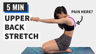 5 min Rhomboid Stretches  Relieve pain in shoulder blades [upl. by Spears]