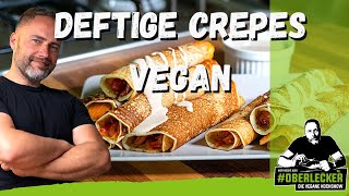 Vegane herzhafte Crêpes mit ZwiebelPaprikafüllung und Walnusssoße [upl. by Odnesor]