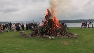 Sankt Hans bål ved Iskiosken på Ibæk Strandvej i Vejle [upl. by Serilda]