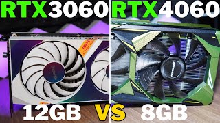 RTX 3060 12GB vs RTX 4060 8GB  Comparativo 9 Games 1080P2K [upl. by Eimerej]