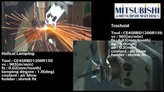 Ceramic End Mills Rough amp Semi Finish Inconel 718 Blade from Mitsubishi Materials [upl. by Emilee]