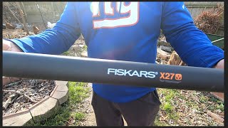 Fiskars X27 vs Sweet gum axe chainsaw outdoors [upl. by Ened667]