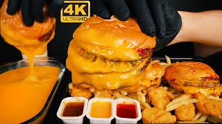 ASMR  Cheese Cheese Cheese Cheeseburger mukbang  no talking eating sounds [upl. by Elimac932]