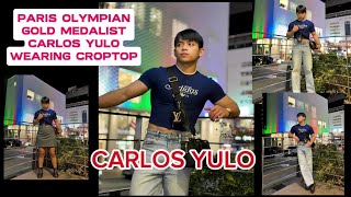 CARLOS EDRIEL YULO WEARING CROPTOP parisolympics2024🏅🥇 [upl. by Llennoj]