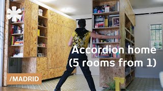 Madrid accordion home transforming walls get 5 rooms from 1 [upl. by Garbers907]