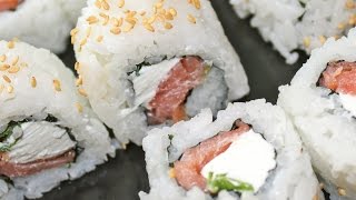 How To Make a Salmon Sushi Roll [upl. by Galliett]