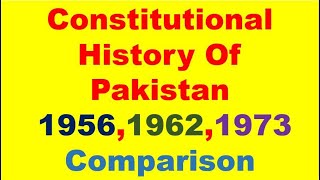 PAKISTAN ALL CONSTITUTIONS 1956 19621973  ALL BASIC INFORMATION Key Points [upl. by Dirfliw]