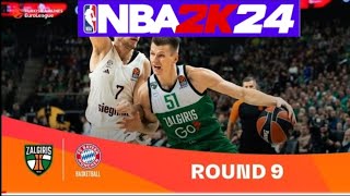 NBA2K24 Žalgiris Kaunas VS Bayern Miunchen Euroleague Round 9 [upl. by Kassab782]