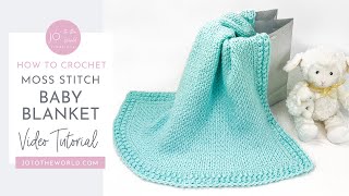 Fast amp Easy Crochet Baby Blanket for Beginners or Pros  Moss Stitch Baby Blanket Crochet Tutorial [upl. by Leland]