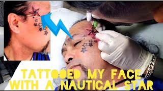 A Nautical Star Design Tattoo On My Face  Face Tattoo Journey 5th Session [upl. by Mandler]