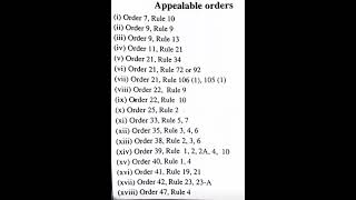 Appealable Order Under CPC Order 43 cpc orders llb law judiciary legal youtubeshorts viral [upl. by Abrahams913]