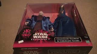 Star Wars Episode I Chancellor Valorum And Coruscant Guards Action Figure Unboxing [upl. by Neumann192]