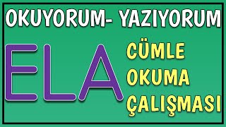 E L A CÜMLE OKUMA ÇALIŞMASI  1 SINIF OKUMA YAZMA ÖĞRENİYORUM [upl. by Aramat]