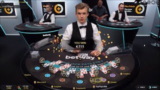 LIVE BLACKJACK 50€ TO 800€  STRAIGHT FLUSH SIDE BET WIN  MUST SEE [upl. by Joappa]