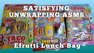 Unwrapping ASMR Efrutti Lunch Bag Gummies Candies Satisfying Video  Unboxing [upl. by Tarah]