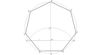 How to draw a regular heptagon inscribed in a circle [upl. by Ayojal]