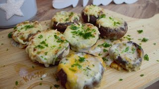 Champignons schnell und lecker gefüllt mit Käse Pilze Rezept KOCHIDEEN [upl. by Eentirb]