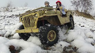 RC Willies Jeep 16 Sina amp Egon Wintermorgen rochobby rcwillysjeep [upl. by Nitsud]