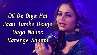 Dil De Diya Hai Sneh Upadhya Lyrics  Masti  Anand Raj Anand  Dil De Diya Hai Jan Tumhe Denge [upl. by Rosemonde]