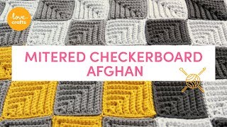 How To Crochet  Mitered Checkerboard Afghan [upl. by Nodnarb654]