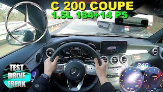 2021 Mercedes Benz C 200 Coupe 18414 PS TOP SPEED AUTOBAHN DRIVE POV [upl. by Ellierim]