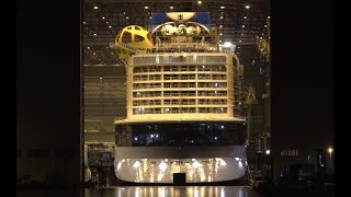 4K  SPECTRUM OF THE SEAS  Amazing float out with Aerial Shots  Meyer Werft Shipyard [upl. by Karr]