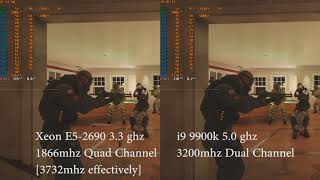 E52690 vs i99900k 1866mhz DDR3 vs 3200mhz DDR4 Quad vs Dual Channel [upl. by Noivart]